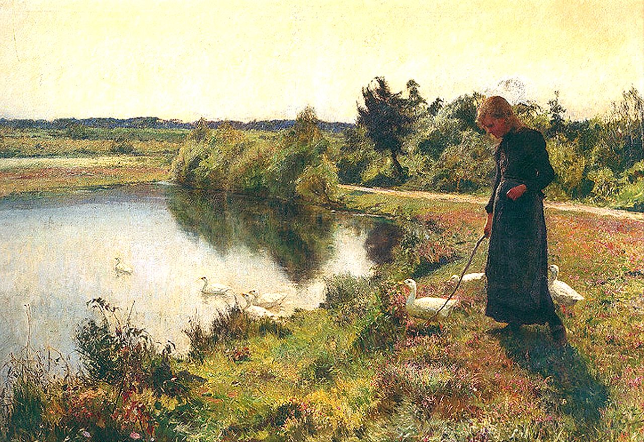Mare en Campine, vintage artwork by Évariste Carpentier, 12x8" (A4) Poster