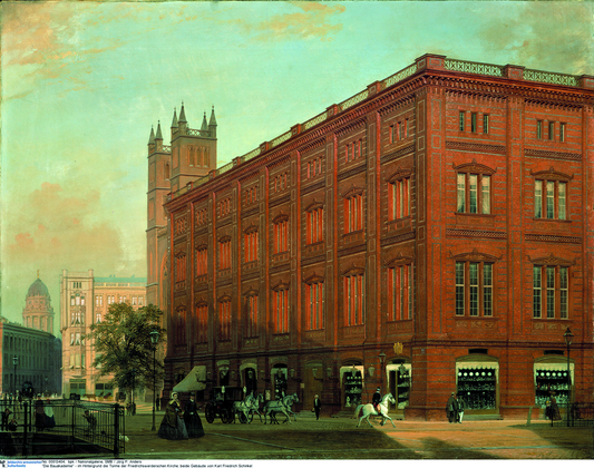 The Bau Academie, vintage artwork by Eduard Gaertner, A3 (16x12") Poster Print