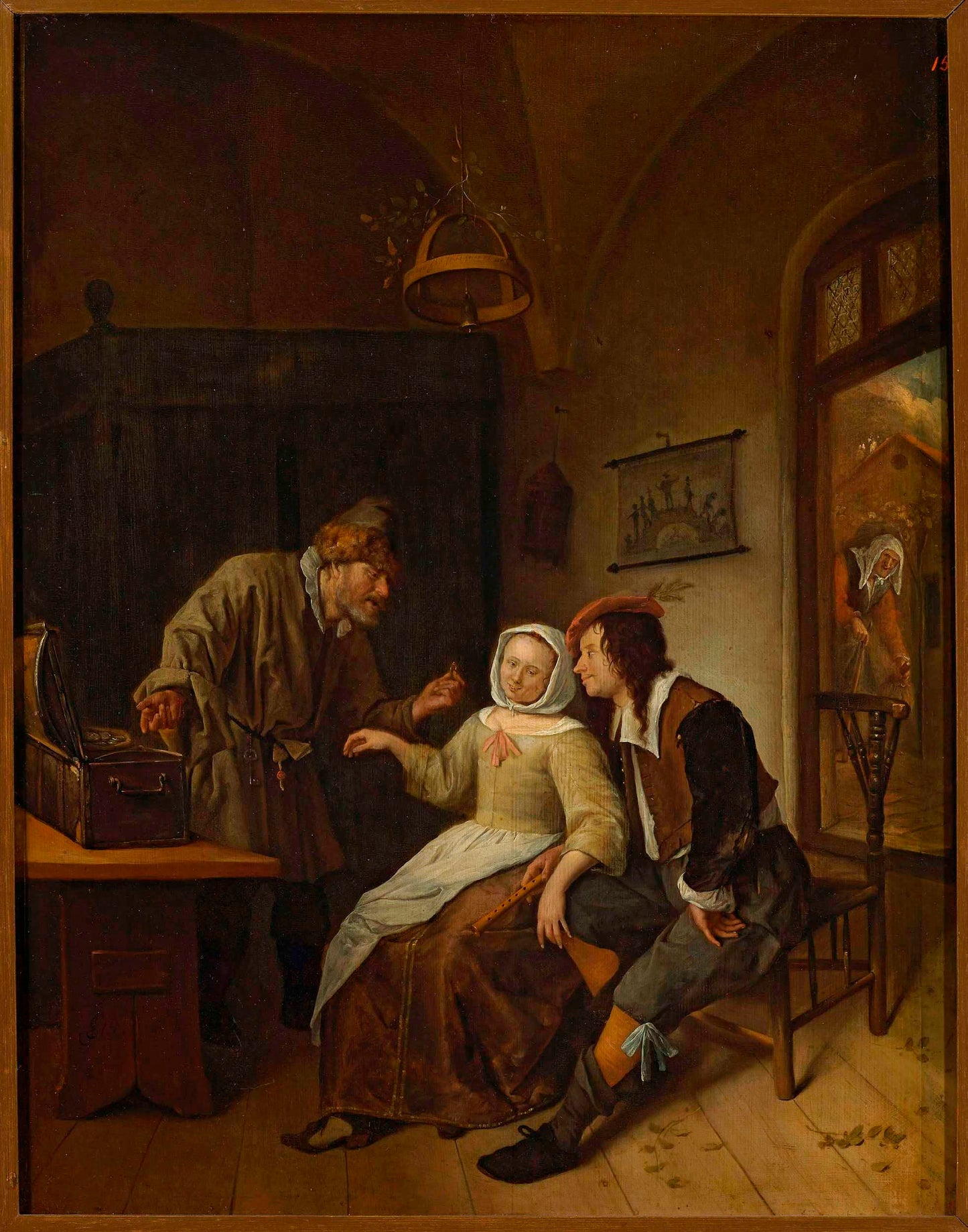 The Choice between Richness and Youth, vintage artwork by Jan Havicksz. Steen, 12x8" (A4) Poster