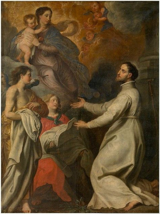 St Norbert Receives the Garment of his Order, vintage artwork by Gerard Seghers, 12x8" (A4) Poster