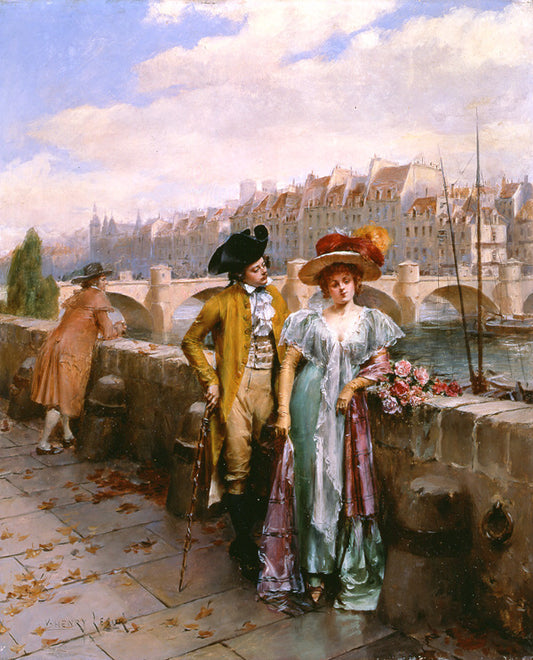 The Ernest Suitor, vintage artwork by Henri Victor Lesur, 12x8" (A4) Poster