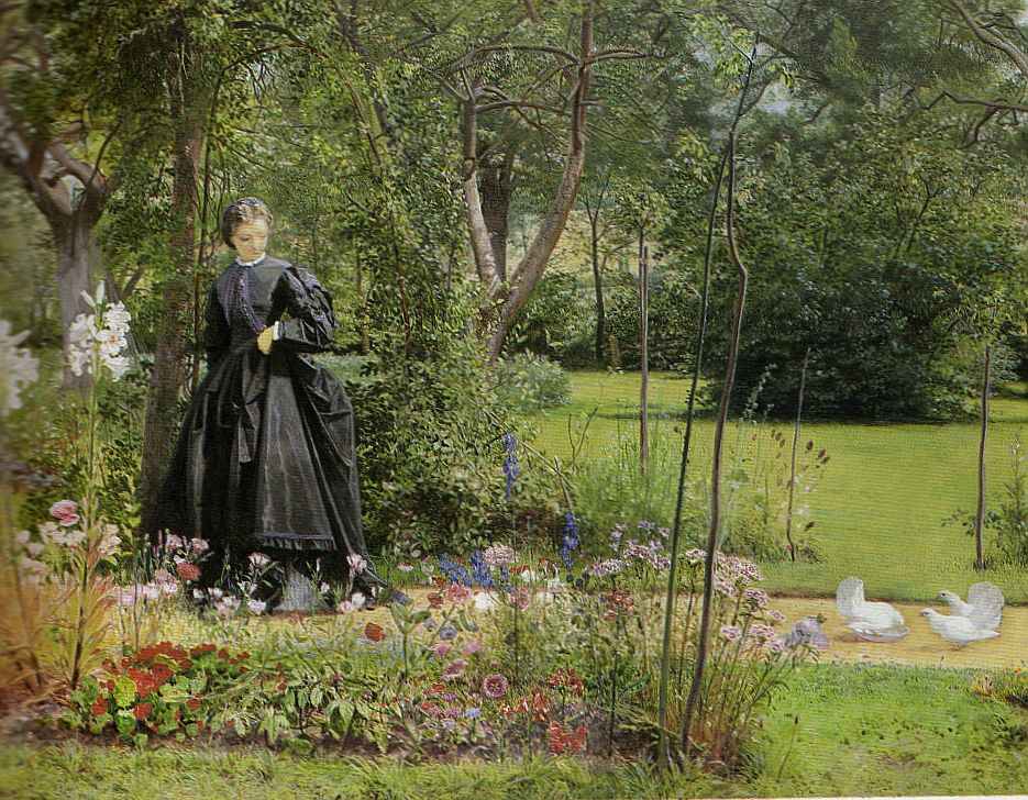 A Summer Garden, vintage artwork by Edward Killingworth Johnson, 12x8" (A4) Poster