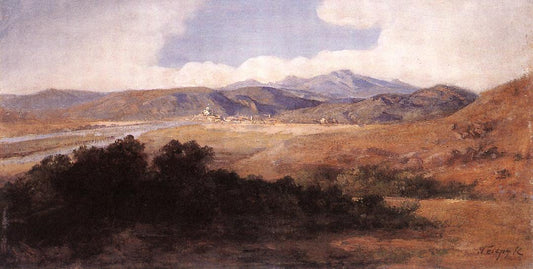 View of Esztergom, vintage artwork by Károly Telepy, 12x8" (A4) Poster