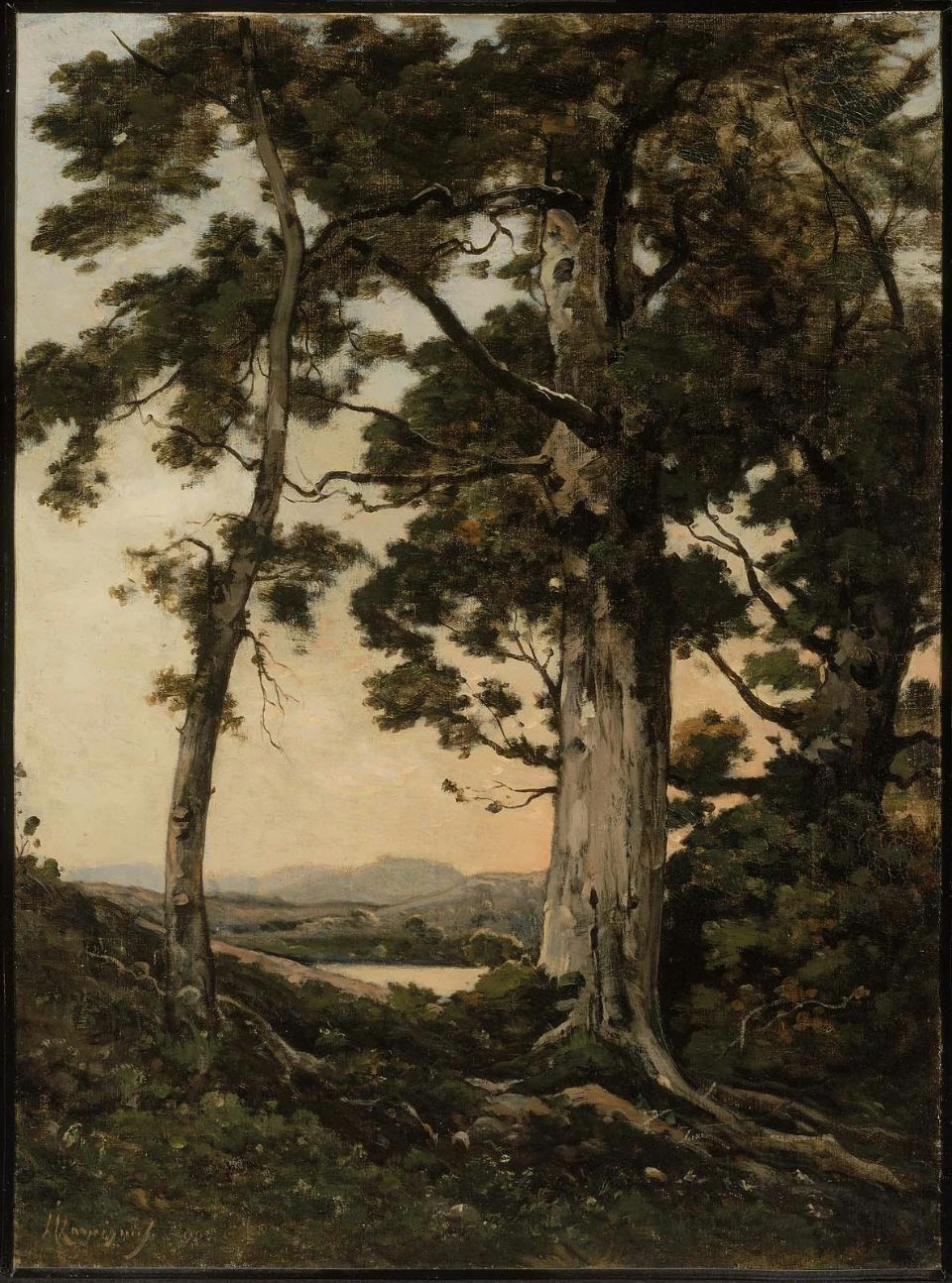Evening at Saint-Prive, vintage artwork by Henri-Joseph Harpignies, A3 (16x12") Poster Print