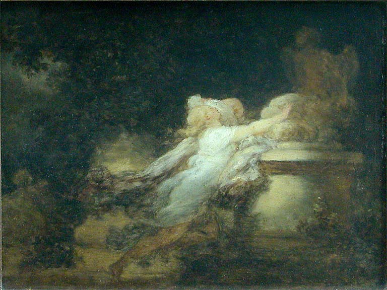 Le voeu à l'Amour (The Love Wish), vintage artwork by Jean-Honore Fragonard, 12x8" (A4) Poster