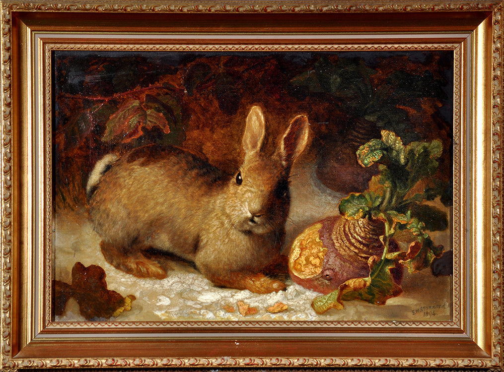 A Rabbit in a Turnip Field, vintage artwork by Eloise Harriet Stannard, 12x8" (A4) Poster