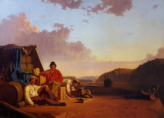Watching the Cargo, vintage artwork by George Caleb Bingham, A3 (16x12") Poster Print