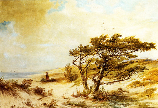 Looking out to Sea, vintage artwork by Edward Moran, 12x8" (A4) Poster