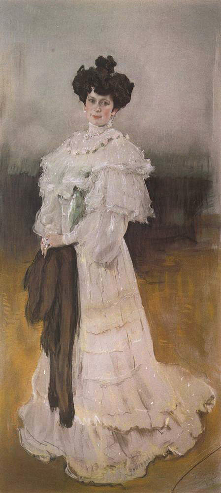 Portrait of E.A. Krasilschikova, vintage artwork by Valentin Serov, 12x8" (A4) Poster