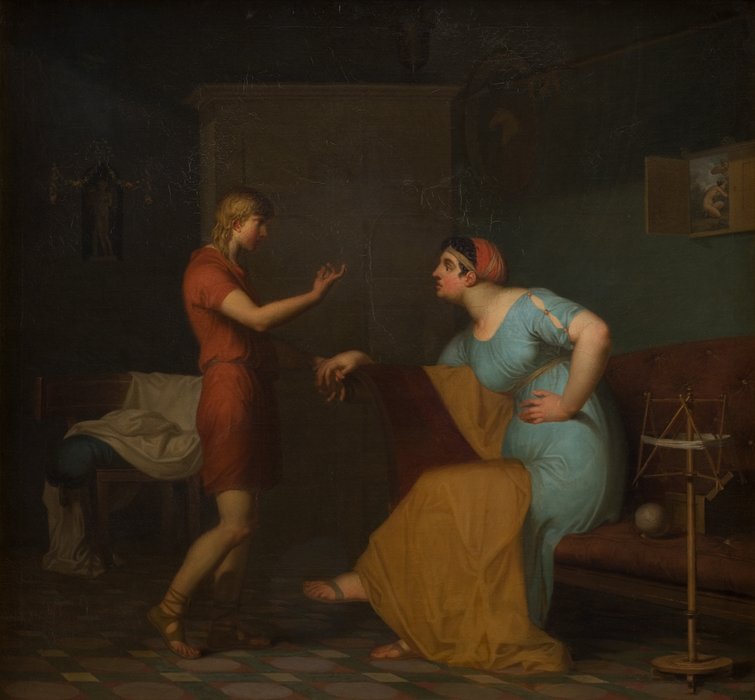 Papirius and his Mother, vintage artwork by Nicolai Abraham Abildgaard, 12x8" (A4) Poster