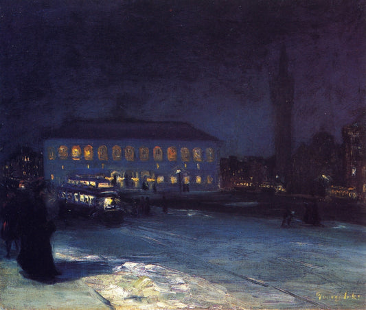 Copley Square, vintage artwork by George Luks, 12x8" (A4) Poster