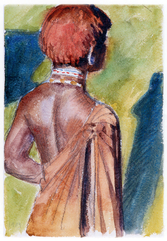 Kikuyu Warrior, vintage artwork by Akseli Gallen-Kallela, 12x8" (A4) Poster
