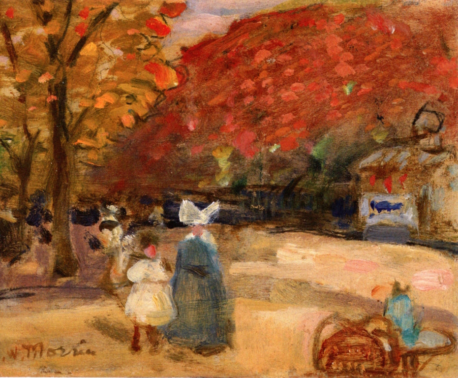Nun with Young Girl, vintage artwork by James Wilson Morrice, 12x8" (A4) Poster