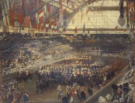 The Coronation:  A Military Tournament at Olympia, vintage artwork by Jacques-Émile Blanche, 12x8" (A4) Poster