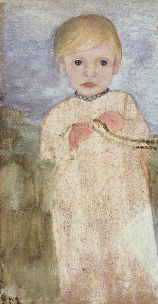 Mieke Vogeler with pearl necklace by Paula Modersohn-Becker,16x12(A3) Poster