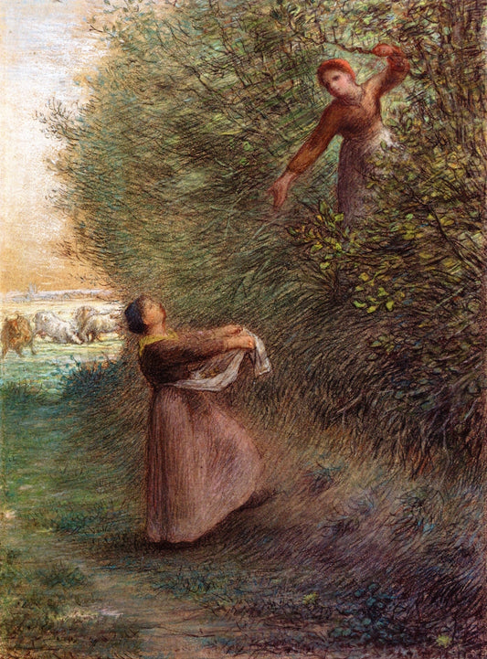 The Little Marauders, vintage artwork by Jean-François Millet, A3 (16x12") Poster Print