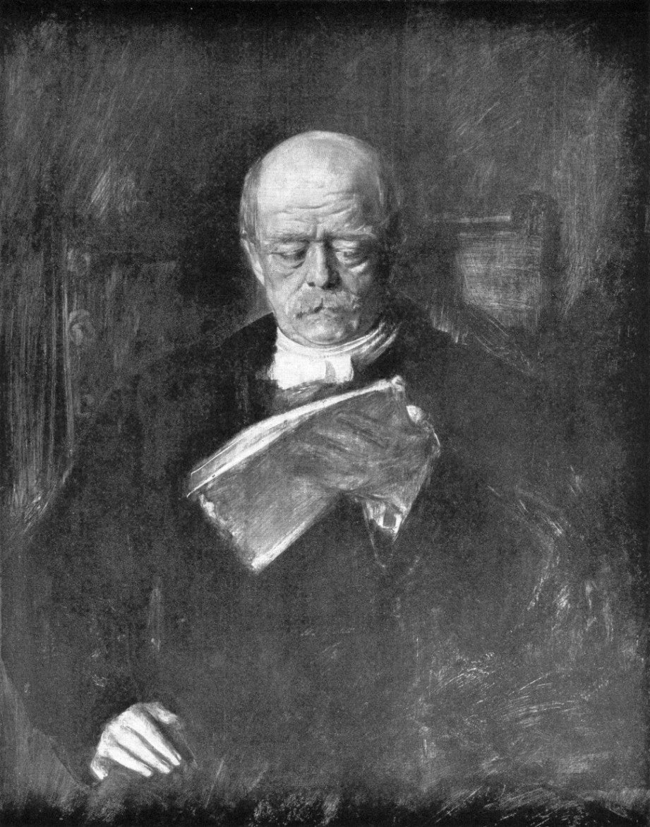 Bismarck Reading (Study), vintage artwork by Franz von Lenbach, 12x8" (A4) Poster