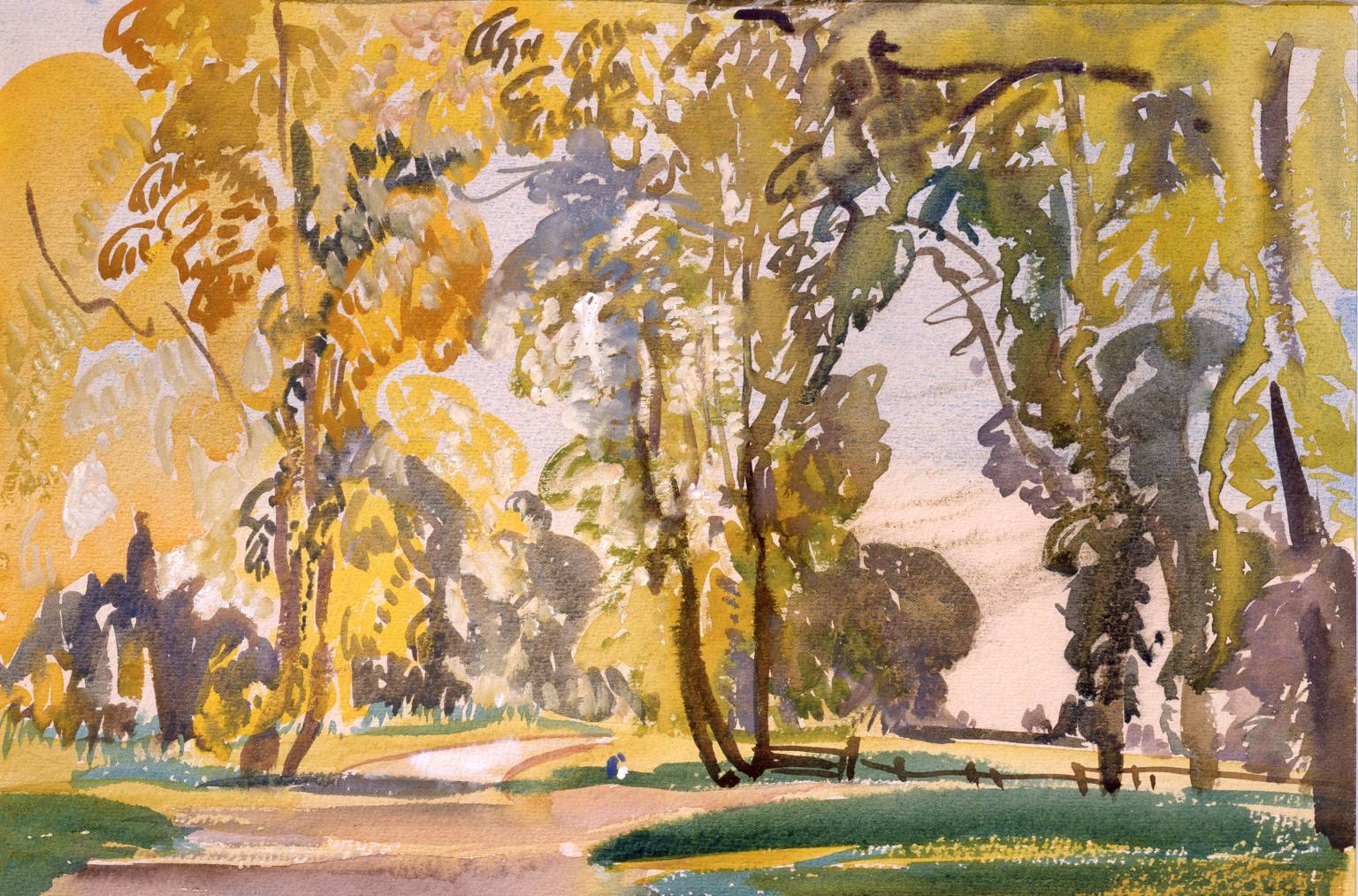 Betchworth Lane, October by Evelyn Davy Cheston,16x12(A3) Poster