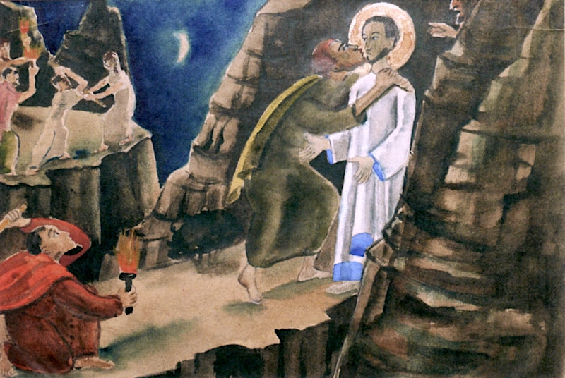 The Kiss of Judas, vintage artwork by Anita Ree, 12x8" (A4) Poster