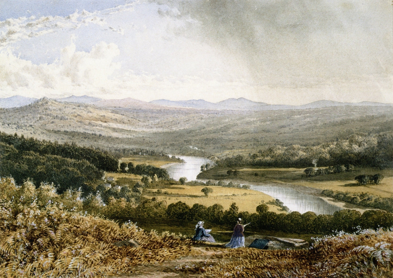 Merrimac River near Franklin Falls, New Hampshire, vintage artwork by Samuel P. R. Triscott, 12x8" (A4) Poster