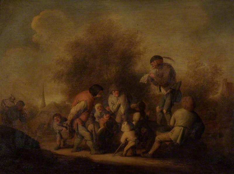 The Ballard-Monger, vintage artwork by Attributed to Adriaen van Ostade, 12x8" (A4) Poster