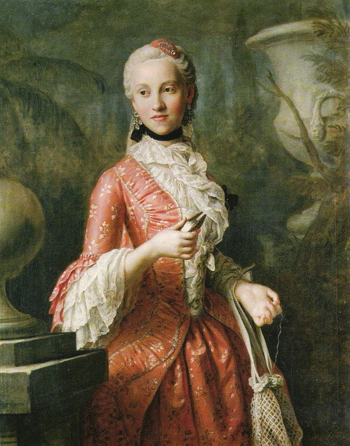 Portrait of Maria Kunigunde of Saxony, vintage artwork by Pietro Antonio Rotari, 12x8" (A4) Poster