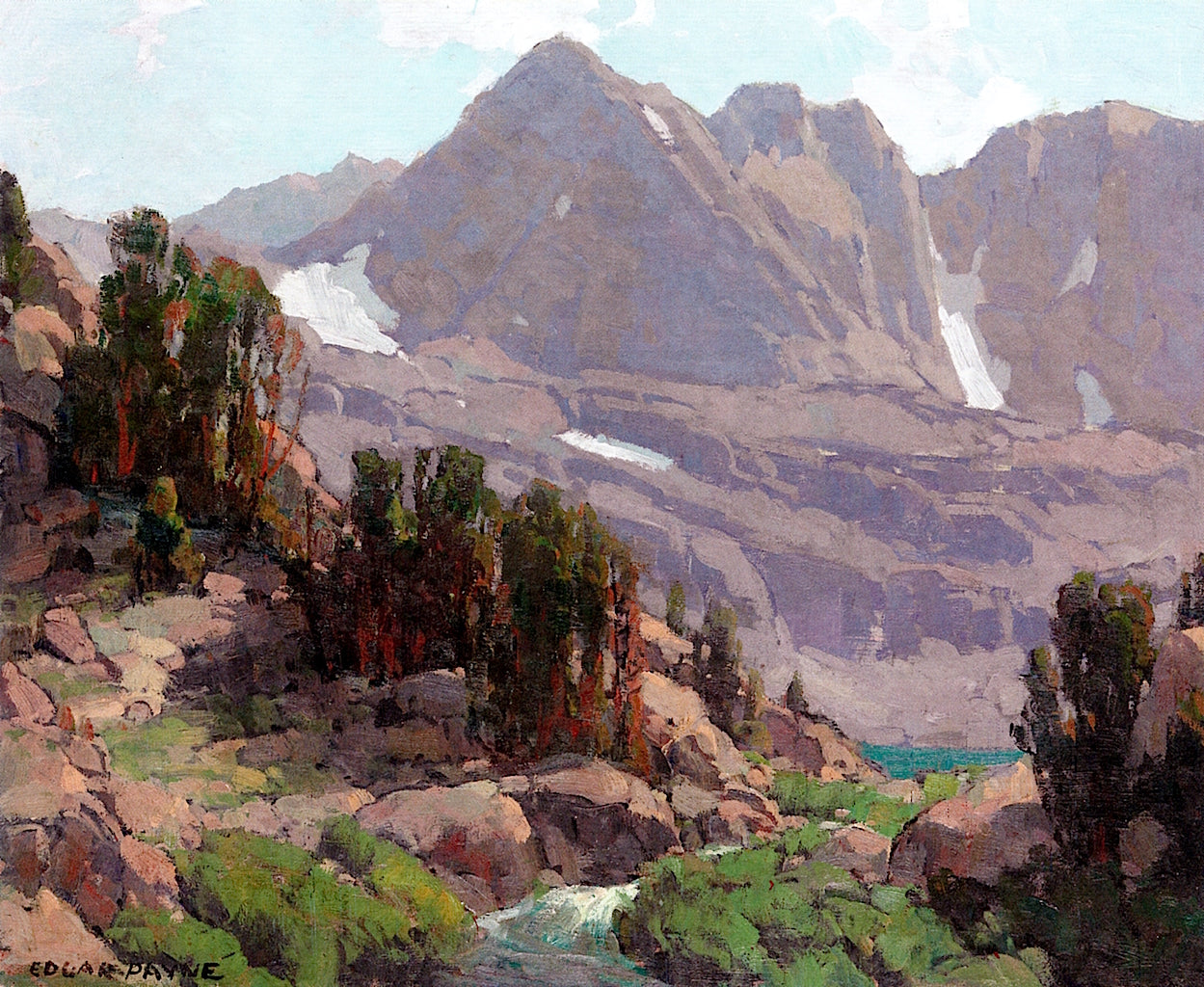 High Sierra Landscape, Big Pine Canyon by Edgar Alwyn Payne,16x12(A3) Poster