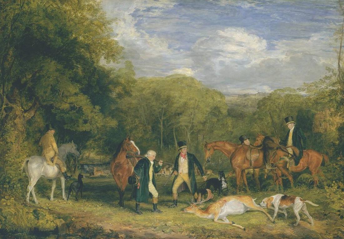 Buck-Shooting in Windsor Great Park, vintage artwork by John Frederick Lewis, RA, A3 (16x12") Poster Print