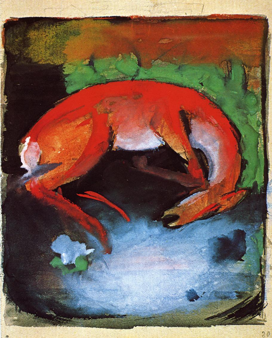 Dead Deer, vintage artwork by Franz Marc, 12x8" (A4) Poster