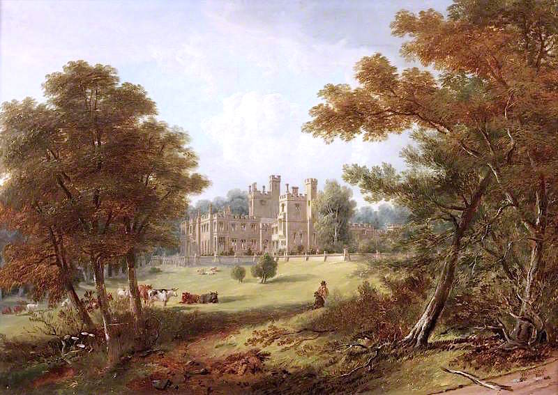 The Garden Front, Beaufront Castle, vintage artwork by John Wilson Carmichael, A3 (16x12") Poster Print