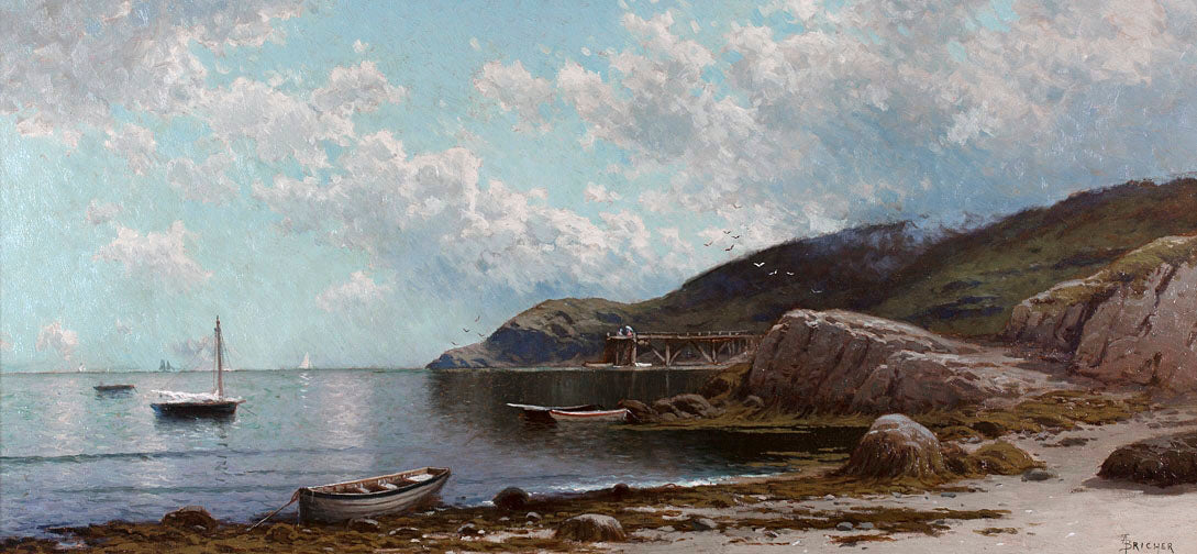 Along the Shore, Bay of Fundy, vintage artwork by Alfred Thompson Bricher, 12x8" (A4) Poster
