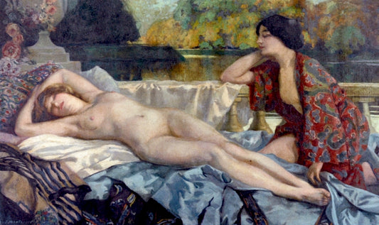 Rest by the Lake by Henri Montassier,16x12(A3) Poster