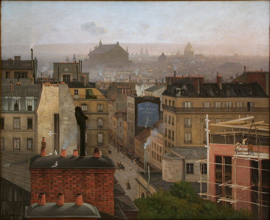 Paris as Viewed from Montmartre, vintage artwork by Antonín Chittussi, 12x8" (A4) Poster
