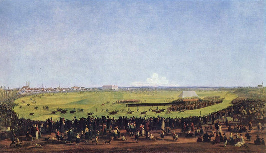 The First Horserace at the Theresienwiese in Munich, 17 October 1810, vintage artwork by Wilhelm von Kobell, 12x8" (A4) Poster