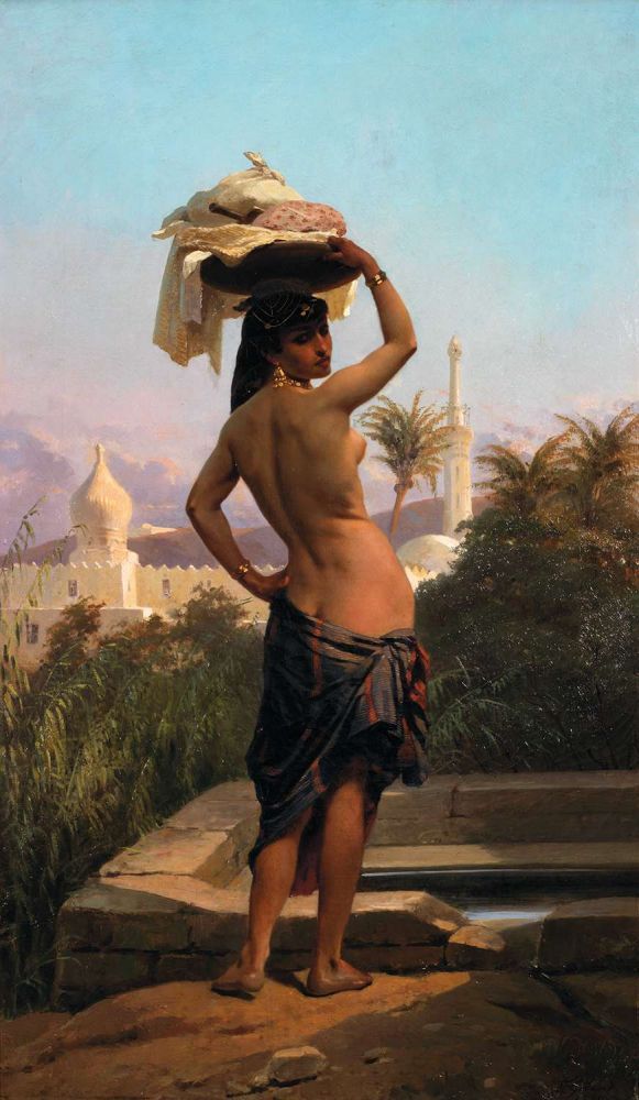 Young Washerwoman, vintage artwork by Pierre François Eugène Giraud, A3 (16x12") Poster Print