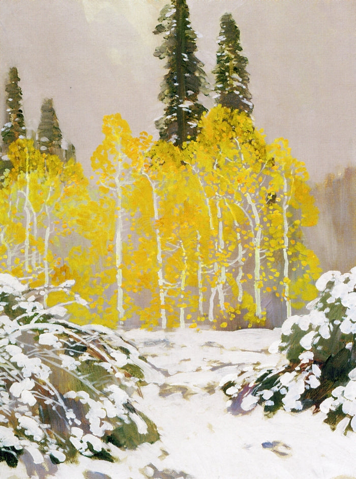 Aspens in the Snow by Fernand H. Lungren,A3(16x12