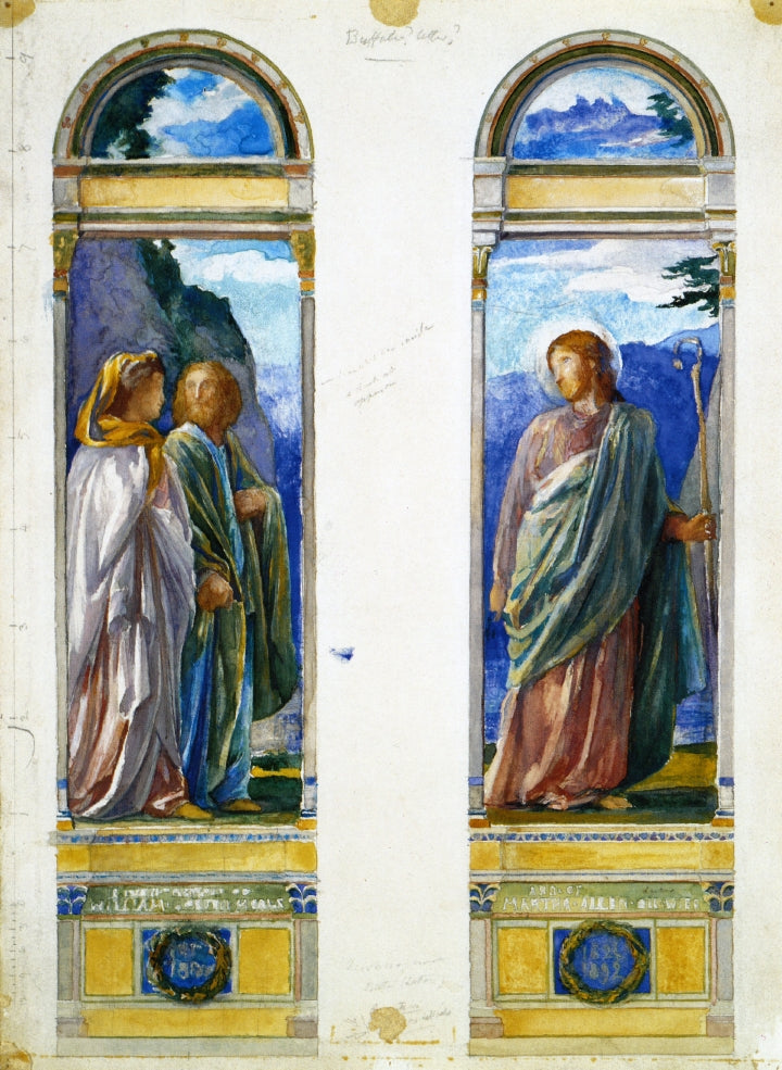 Christ and the Pilgrims, vintage artwork by John La Farge, 12x8" (A4) Poster