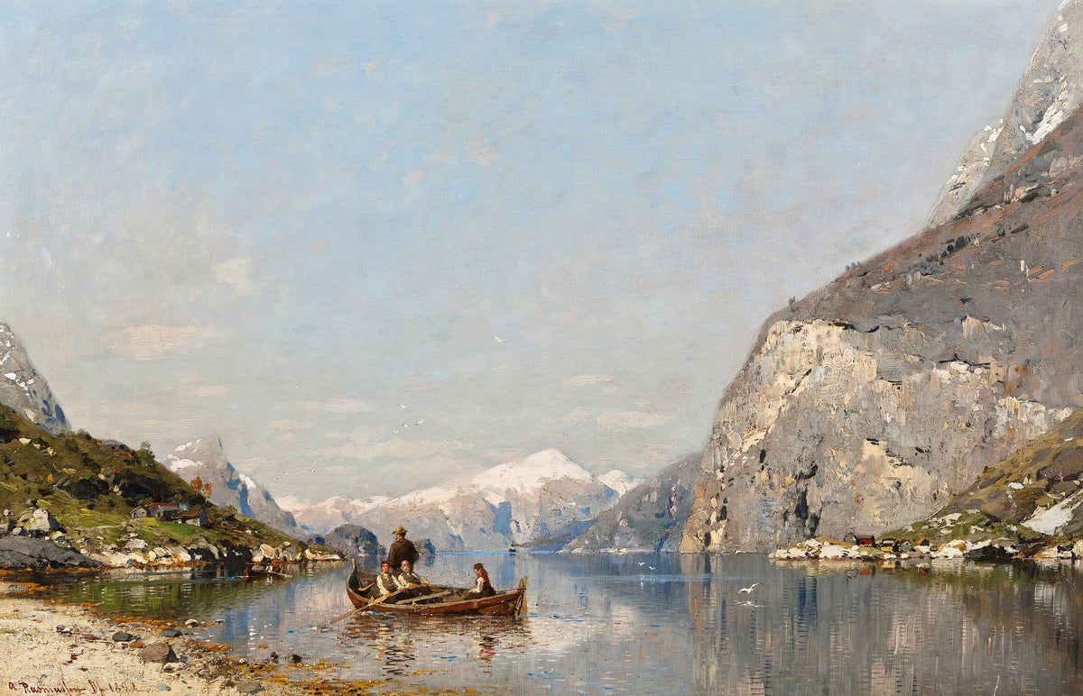 Spring in Sognefjorden, vintage artwork by Georg Anton Rasmussen, A3 ...