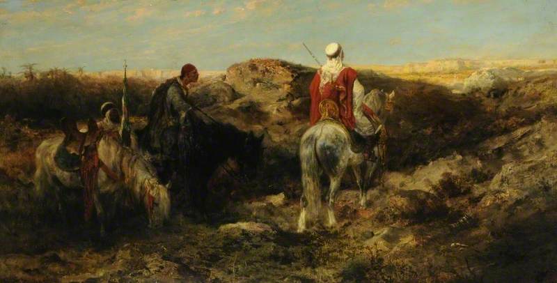 The Approach to Cairo, vintage artwork by Adolf Christian Schreyer, 12x8" (A4) Poster