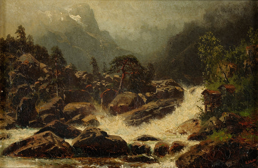 The Mountain Stream, vintage artwork by Robert Schultze, 12x8" (A4) Poster