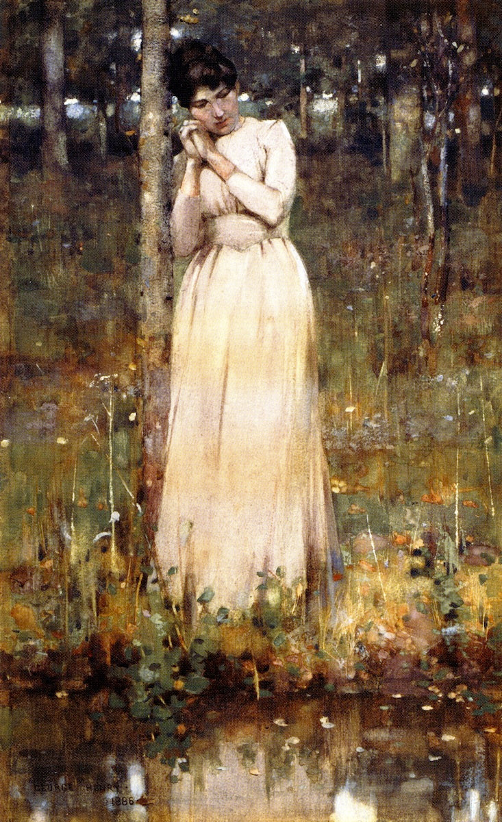 The Girl in White, vintage artwork by George Henry, R.A., R.S.A., R.S.W., 12x8" (A4) Poster