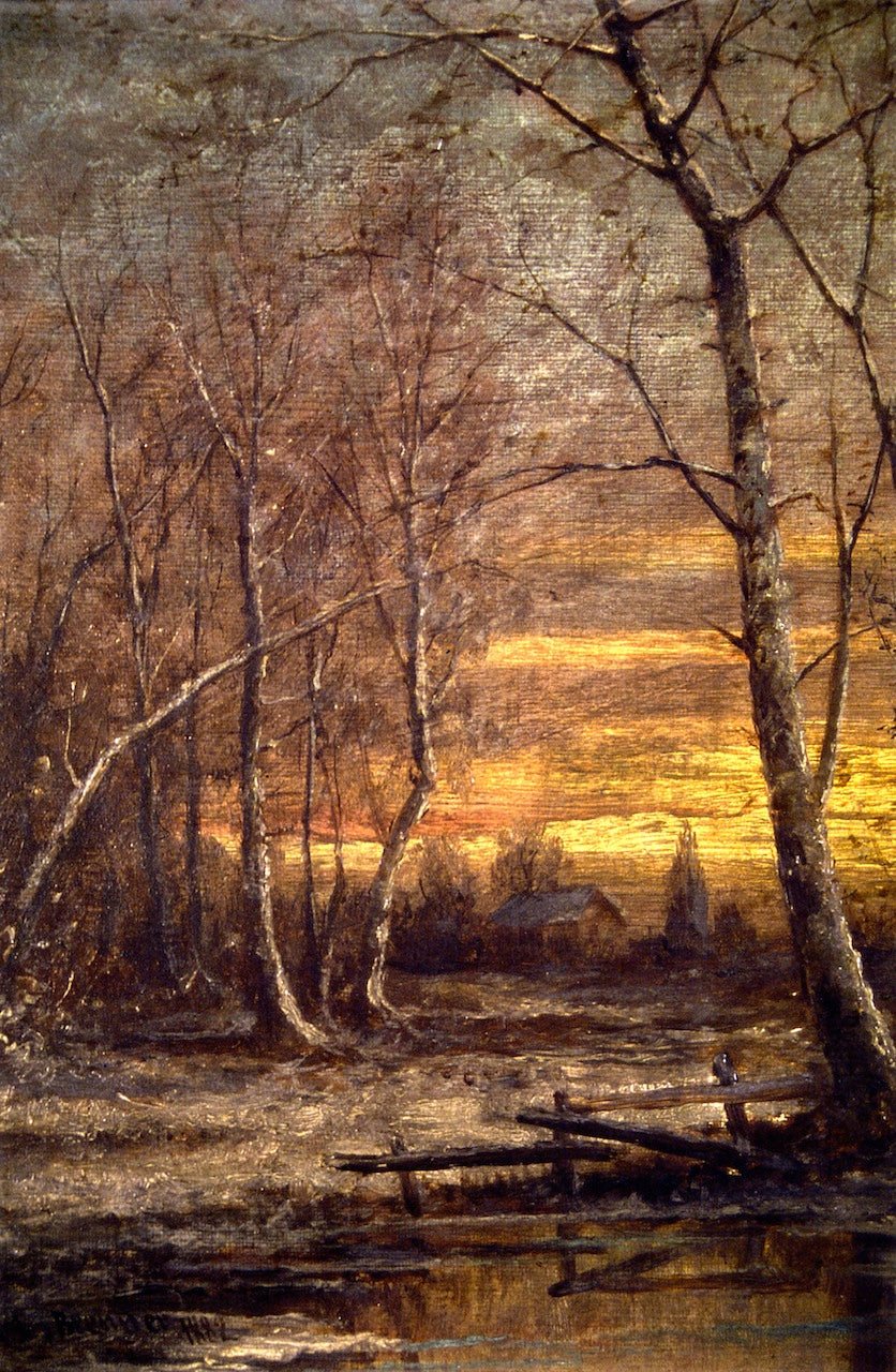 Landscape, Winter Scene, vintage artwork by Carl Christian Brenner, 12x8" (A4) Poster