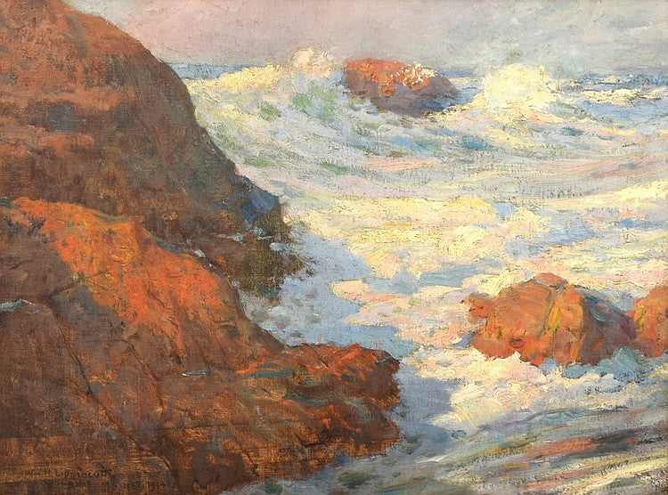 Ogunquit Coast, Maine, vintage artwork by William Henry Lippincott, 12x8" (A4) Poster
