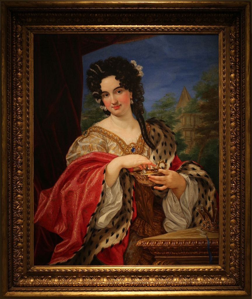 Portrait of Giulia Massimo as Cleopatra, vintage artwork by Giovanni Battista Gaulli, 12x8" (A4) Poster