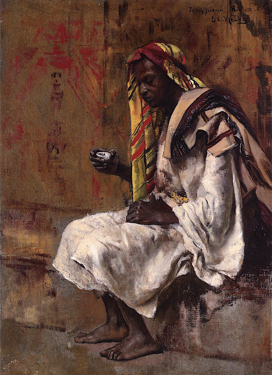 Drinking Tea, vintage artwork by Edwin Lord Weeks, 12x8" (A4) Poster