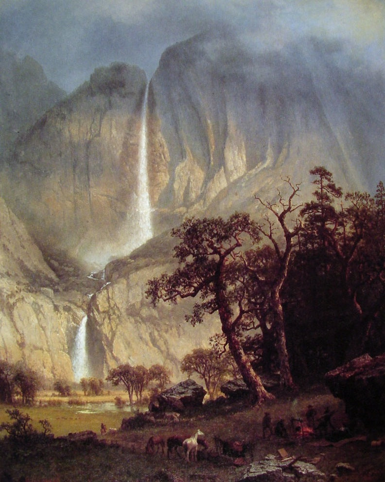 Cholooke: The Yosemite Fall, vintage artwork by Albert Bierstadt, 12x8" (A4) Poster