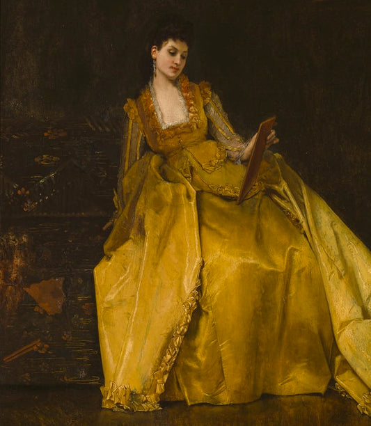 An Admiring Glance, vintage artwork by Jules-Adolphe Goupil, 12x8" (A4) Poster
