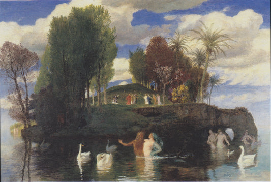 The Island of Life, vintage artwork by Arnold Böcklin, 12x8" (A4) Poster