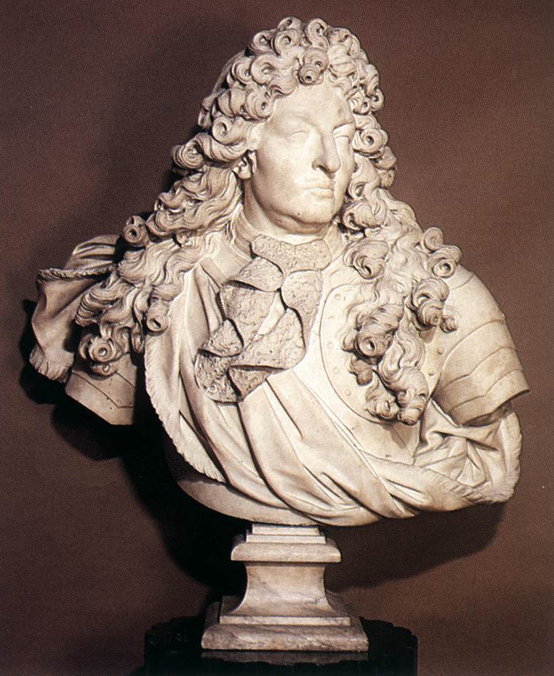 Portrait Bust of Louis XIV, vintage artwork by After Antoine Coysevox, 12x8" (A4) Poster