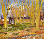 Avenue of Plane Trees Near Arles Station, vintage artwork by Vincent van Gogh, 12x8" (A4) Poster